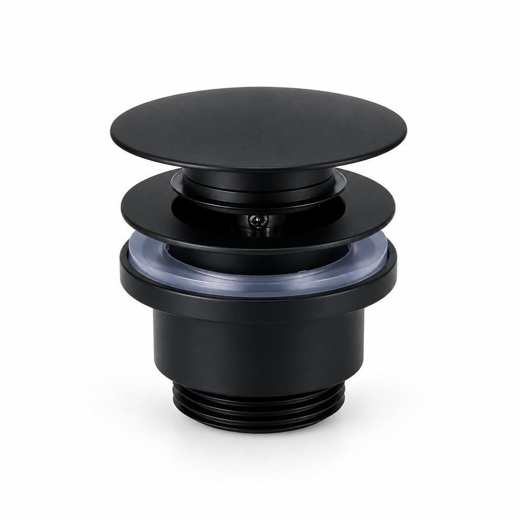 Bonde clic-clac universelle noire mate pour lavabo et vasque