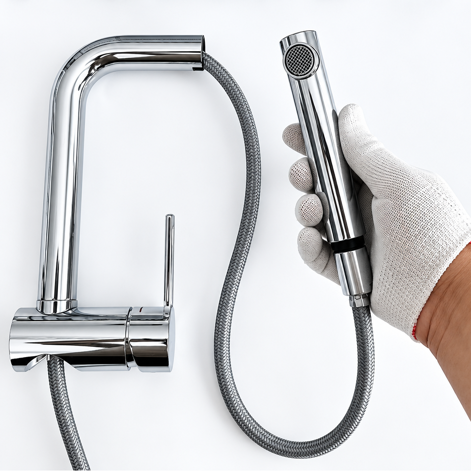 Douchette extractible du mitigeur cuisine Paffoni RIN185 chromé