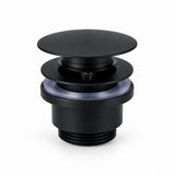 Bonde clic-clac universelle noire mate pour lavabo et vasque