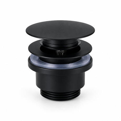 Bonde clic-clac universelle noire mate pour lavabo et vasque
