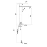 Dimensions du mitigeur lavabo haut Paffoni RED071 chromé