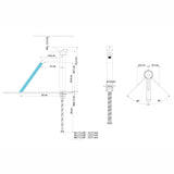 Dimensions du mitigeur lavabo haut Noma XL doré